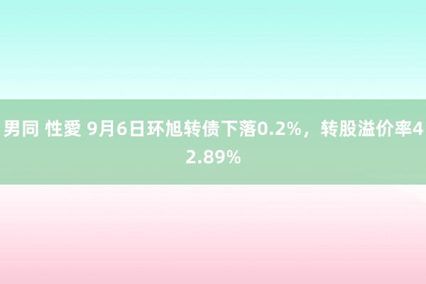 男同 性愛 9月6日环旭转债下落0.2%，转股溢价率42.89%