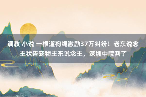 调教 小说 一根遛狗绳激励37万纠纷！老东说念主状告宠物主东说念主，深圳中院判了