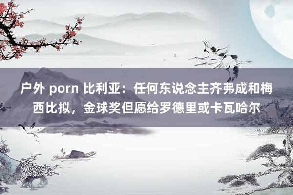 户外 porn 比利亚：任何东说念主齐弗成和梅西比拟，金球奖但愿给罗德里或卡瓦哈尔