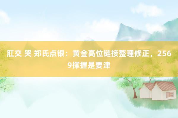 肛交 哭 郑氏点银：黄金高位链接整理修正，2569撑握是要津