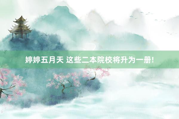 婷婷五月天 这些二本院校将升为一册!