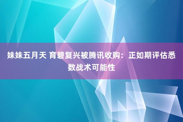 妹妹五月天 育碧复兴被腾讯收购：正如期评估悉数战术可能性