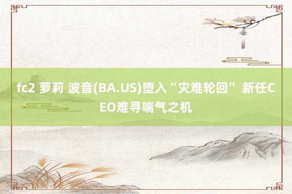 fc2 萝莉 波音(BA.US)堕入“灾难轮回” 新任CEO难寻喘气之机
