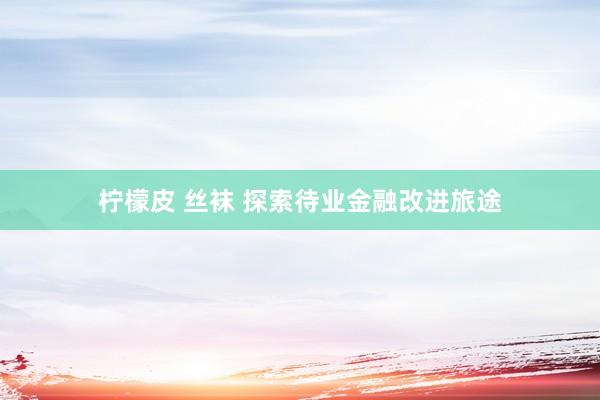 柠檬皮 丝袜 探索待业金融改进旅途