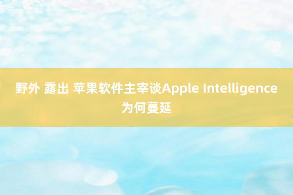 野外 露出 苹果软件主宰谈Apple Intelligence为何蔓延