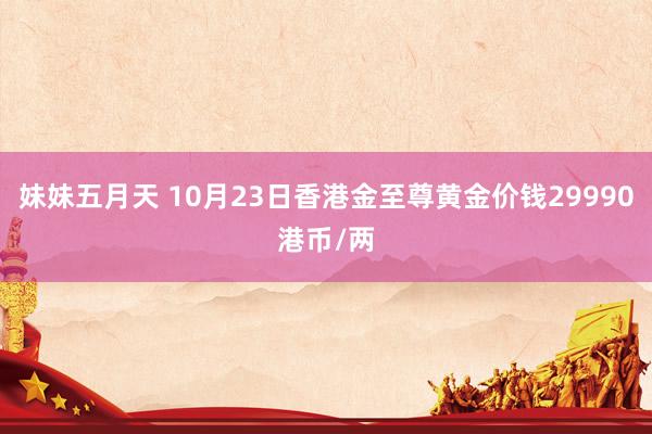 妹妹五月天 10月23日香港金至尊黄金价钱29990港币/两