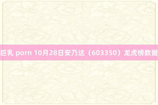 巨乳 porn 10月28日安乃达（603350）龙虎榜数据