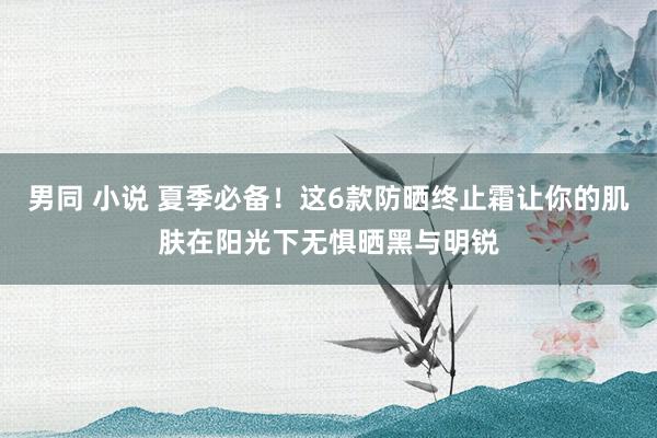 男同 小说 夏季必备！这6款防晒终止霜让你的肌肤在阳光下无惧晒黑与明锐