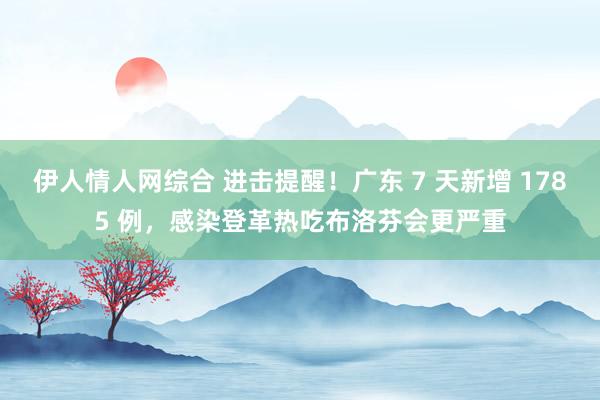 伊人情人网综合 进击提醒！广东 7 天新增 1785 例，感染登革热吃布洛芬会更严重