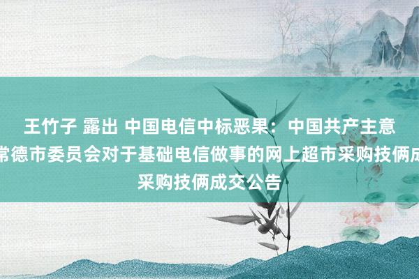 王竹子 露出 中国电信中标恶果：中国共产主意后生团常德市委员会对于基础电信做事的网上超市采购技俩成交公告