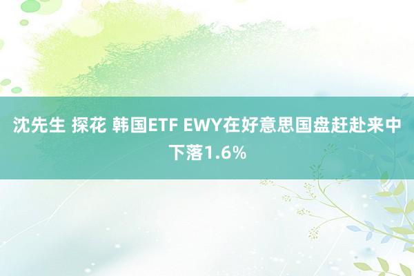 沈先生 探花 韩国ETF EWY在好意思国盘赶赴来中下落1.6%