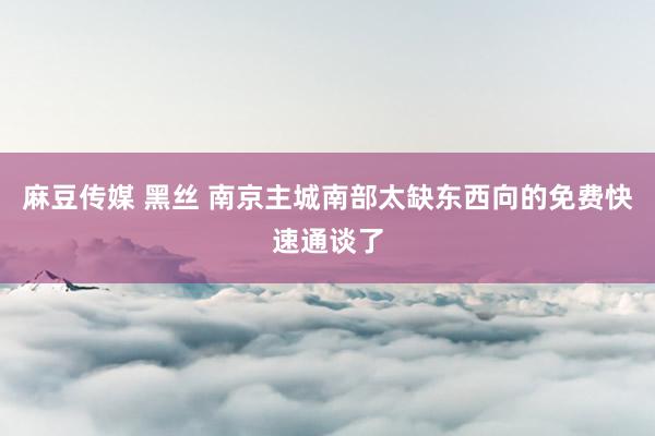 麻豆传媒 黑丝 南京主城南部太缺东西向的免费快速通谈了