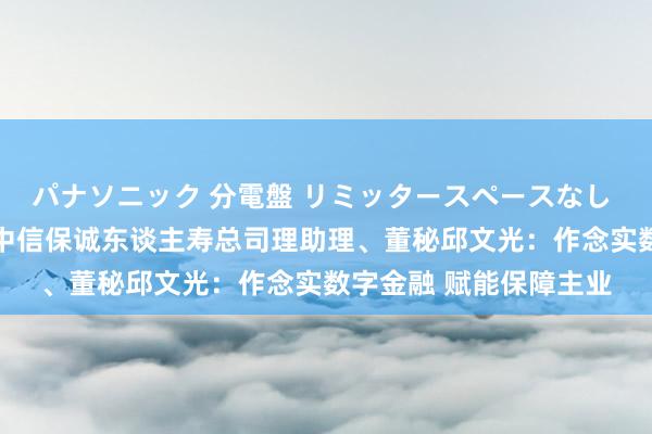 パナソニック 分電盤 リミッタースペースなし 露出・半埋込両用形 中信保诚东谈主寿总司理助理、董秘邱文光：作念实数字金融 赋能保障主业