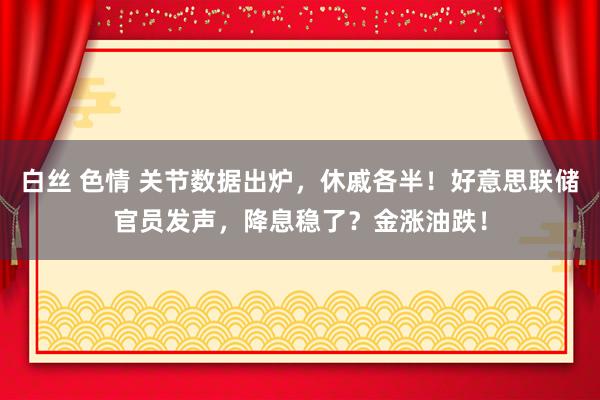 白丝 色情 关节数据出炉，休戚各半！好意思联储官员发声，降息稳了？金涨油跌！