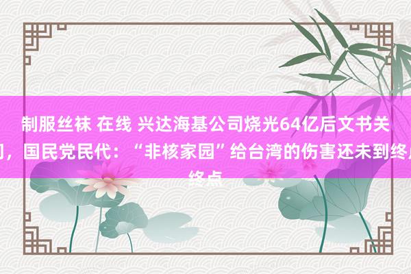 制服丝袜 在线 兴达海基公司烧光64亿后文书关门，国民党民代：“非核家园”给台湾的伤害还未到终点