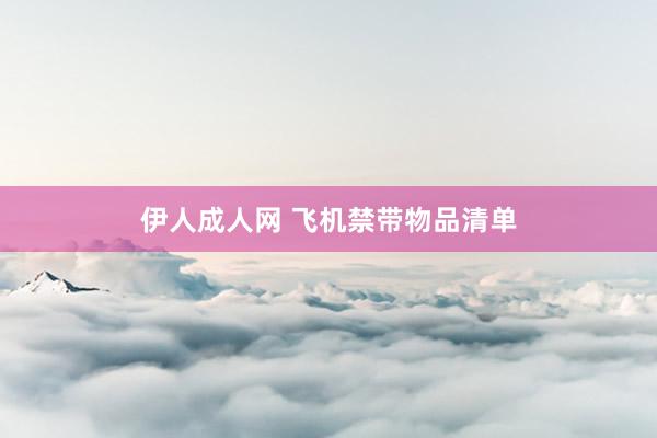 伊人成人网 飞机禁带物品清单