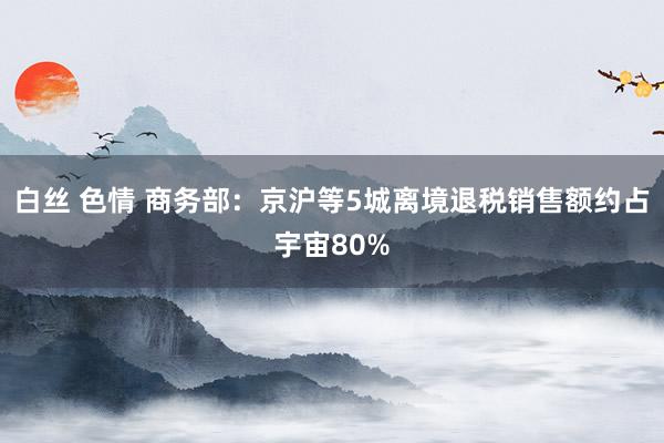 白丝 色情 商务部：京沪等5城离境退税销售额约占宇宙80%