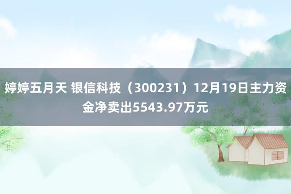 婷婷五月天 银信科技（300231）12月19日主力资金净卖出5543.97万元