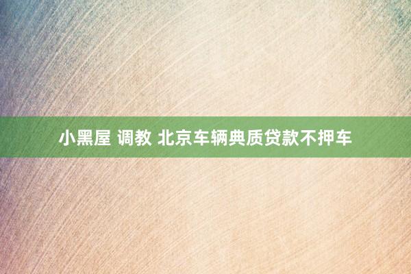 小黑屋 调教 北京车辆典质贷款不押车