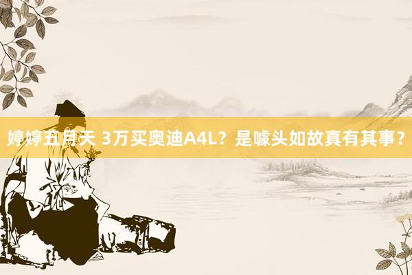 婷婷五月天 3万买奥迪A4L？是噱头如故真有其事？