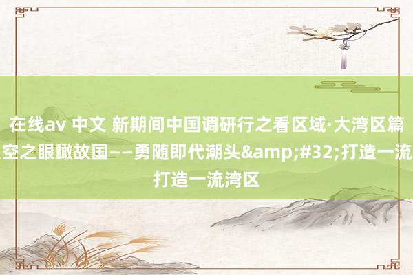 在线av 中文 新期间中国调研行之看区域·大湾区篇丨太空之眼瞰故国——勇随即代潮头&#32;打造一流湾区
