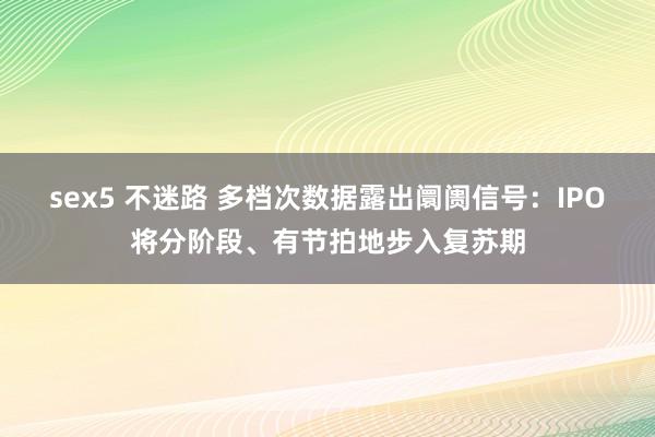 sex5 不迷路 多档次数据露出阛阓信号：IPO将分阶段、有节拍地步入复苏期