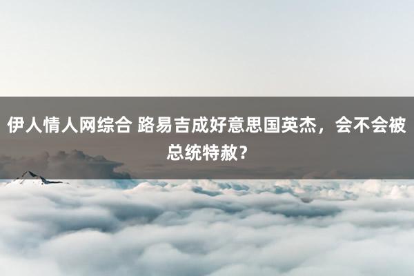 伊人情人网综合 路易吉成好意思国英杰，会不会被总统特赦？