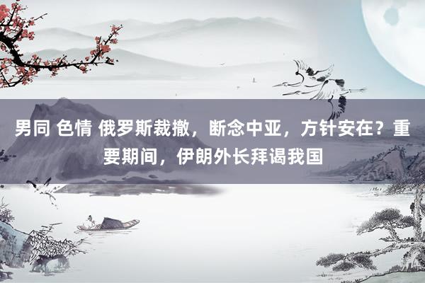 男同 色情 俄罗斯裁撤，断念中亚，方针安在？重要期间，伊朗外长拜谒我国
