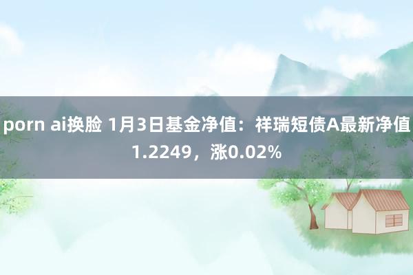 porn ai换脸 1月3日基金净值：祥瑞短债A最新净值1.2249，涨0.02%
