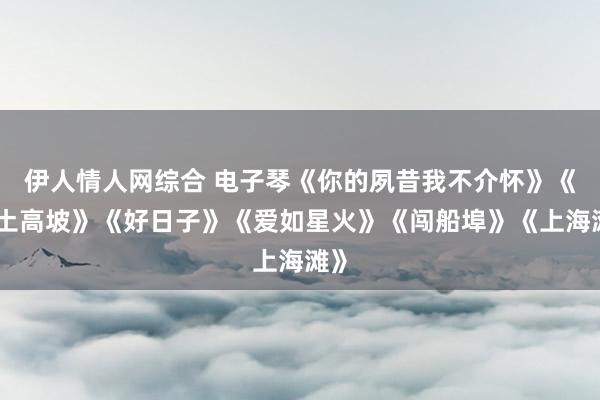 伊人情人网综合 电子琴《你的夙昔我不介怀》《黄土高坡》《好日子》《爱如星火》《闯船埠》《上海滩》