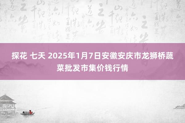 探花 七天 2025年1月7日安徽安庆市龙狮桥蔬菜批发市集价钱行情