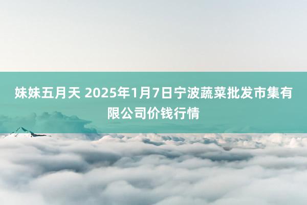 妹妹五月天 2025年1月7日宁波蔬菜批发市集有限公司价钱行情