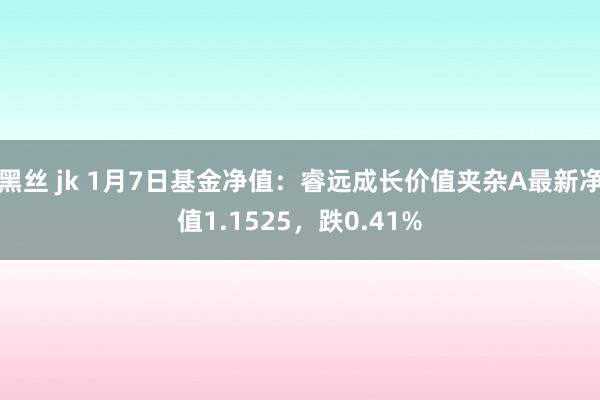 黑丝 jk 1月7日基金净值：睿远成长价值夹杂A最新净值1.1525，跌0.41%