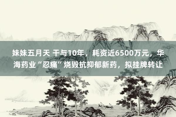 妹妹五月天 干与10年，耗资近6500万元，华海药业“忍痛”烧毁抗抑郁新药，拟挂牌转让
