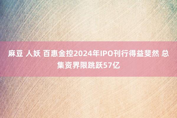 麻豆 人妖 百惠金控2024年IPO刊行得益斐然 总集资界限跳跃57亿
