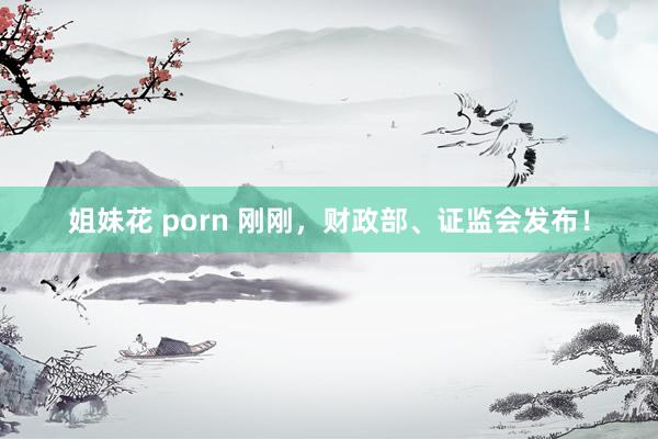 姐妹花 porn 刚刚，财政部、证监会发布！
