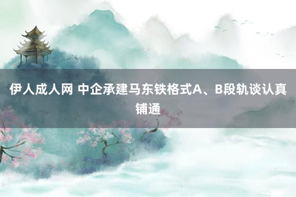 伊人成人网 中企承建马东铁格式A、B段轨谈认真铺通
