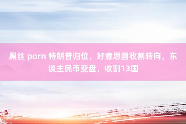 黑丝 porn 特朗普归位，好意思国收割转向，东谈主民币变盘，收割13国