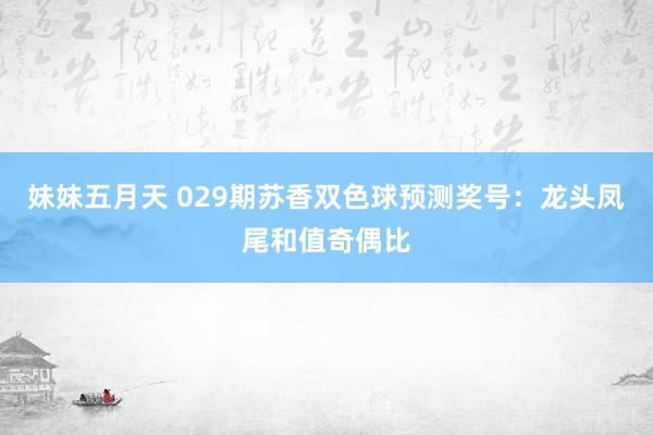 妹妹五月天 029期苏香双色球预测奖号：龙头凤尾和值奇偶比