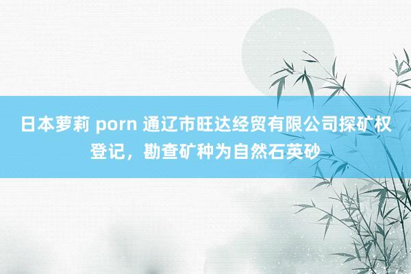 日本萝莉 porn 通辽市旺达经贸有限公司探矿权登记，勘查矿种为自然石英砂