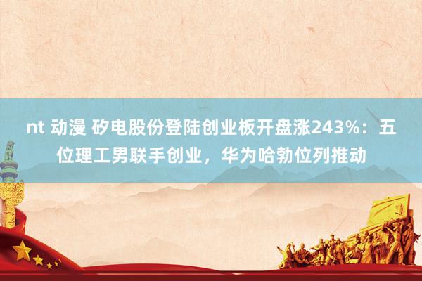 nt 动漫 矽电股份登陆创业板开盘涨243%：五位理工男联手创业，华为哈勃位列推动