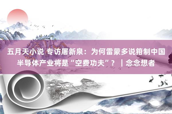 五月天小说 专访屠新泉：为何雷蒙多说箝制中国半导体产业将是“空费功夫”？｜念念想者